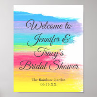 Elegant Rainbow Personalised Lesbian Bridal Shower