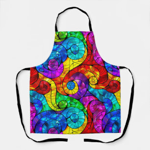 Elegant Rainbow Stained Glass Pattern Apron