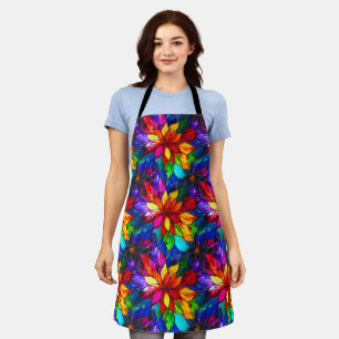 Elegant Rainbow Stained Glass Pattern Apron