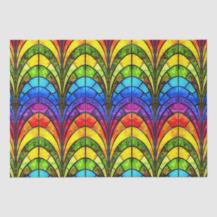 Elegant Rainbow Stained Glass Pattern Tissue Paper
