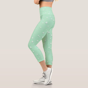 Elegant Raindrop Design Capri Leggings for Comfort