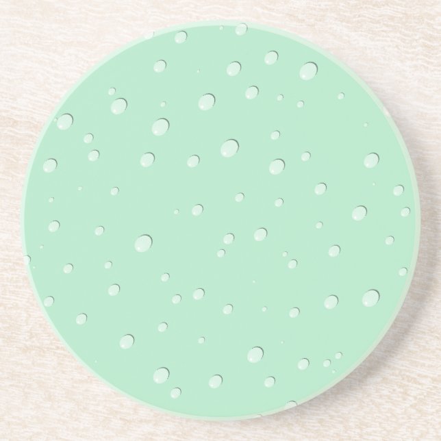 Elegant Raindrop Design Sandstone Coaster (Front)