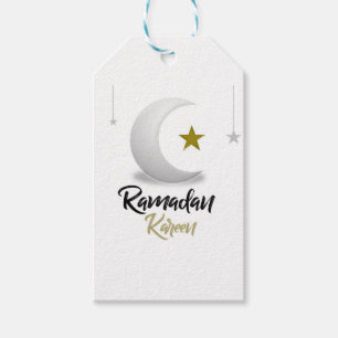Elegant Ramadan Kareem Crescent Design Islamic Art Gift Tags