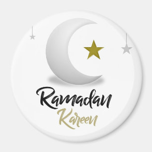 Elegant Ramadan Kareem Crescent Design Islamic Art Magnet
