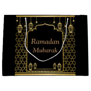 Elegant Ramadan Mubarak Islamic Masjid Design Large Gift Bag