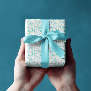 Elegant Random Sized Blue Polka Dots Wrapping Paper