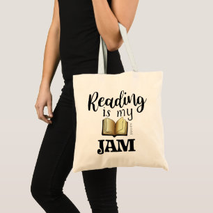 Elegant Reading Is My Jam Book Lover Tote Bag
