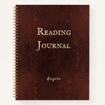 Elegant Reading Journal Personalised Notebook