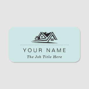 Elegant Real Estate Agent House Business Name Tag