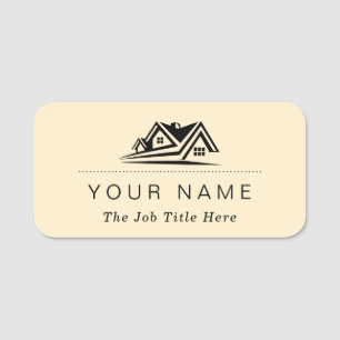 Elegant Real Estate Agent House Business Name Tag