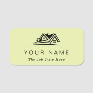 Elegant Real Estate Agent House Business Name Tag