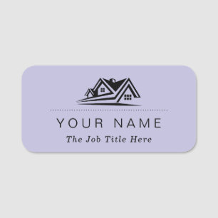 Elegant Real Estate Agent House Business Name Tag
