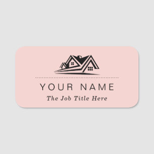 Elegant Real Estate Agent House Business Name Tag