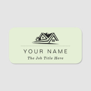 Elegant Real Estate Agent House Business Name Tag