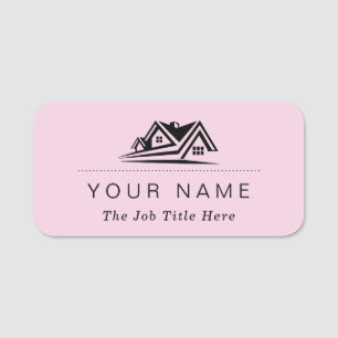 Elegant Real Estate Agent House Business Name Tag