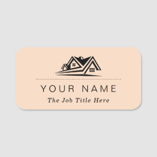 Elegant Real Estate Agent House Business Name Tag