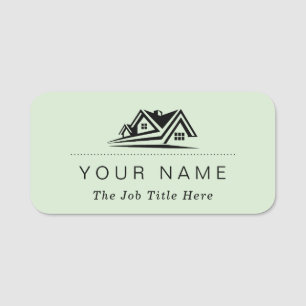 Elegant Real Estate Agent House Business Name Tag