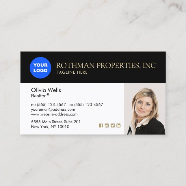 Elegant Real Estate Agent Insert Photo (Front)