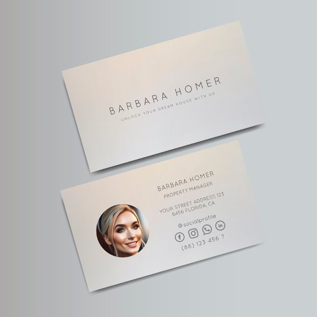 Elegant Real Estate Agent Professional Silver Business Card (Creator Uploaded)