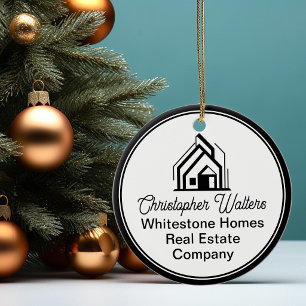Elegant Real Estate Company Customised Realtor Ceramic Ornament