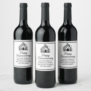Elegant Real Estate Company Customised Realtor Wine Label