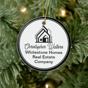 Elegant Real Estate Company Customized Realtor Ceramic Ornament
