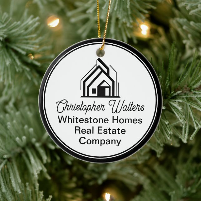 Elegant Real Estate Company Customized Realtor Ceramic Ornament (Tree)