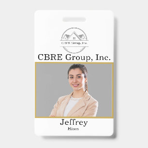 Elegant Real Estate gold custom logo ID Badge