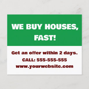 Elegant Real Estate Property Buying We Buy Houses Flyer