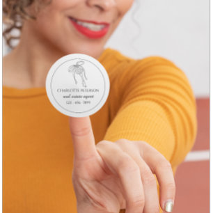 Elegant Real Estate Realtor Classic Round Sticker