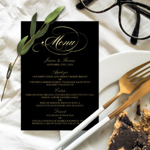 Elegant Real Foil Pressed Wedding Menu Cards
