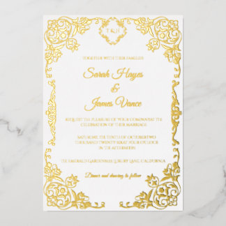 Elegant Real Gold Foil Botanical