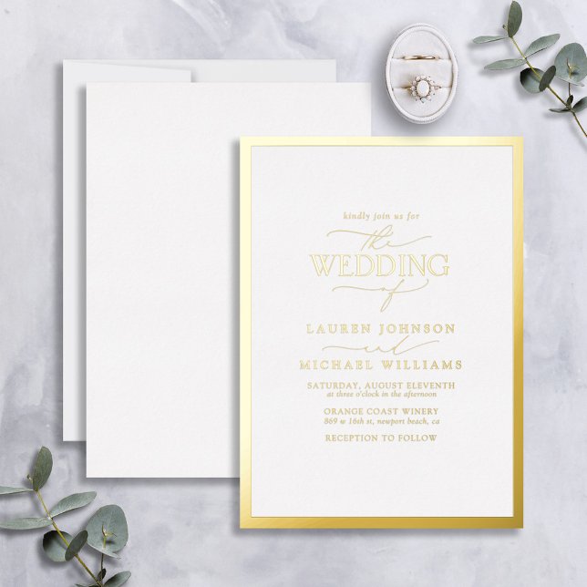 Elegant Real Gold Foil Modern Calligraphy Wedding (Creator Uploaded)