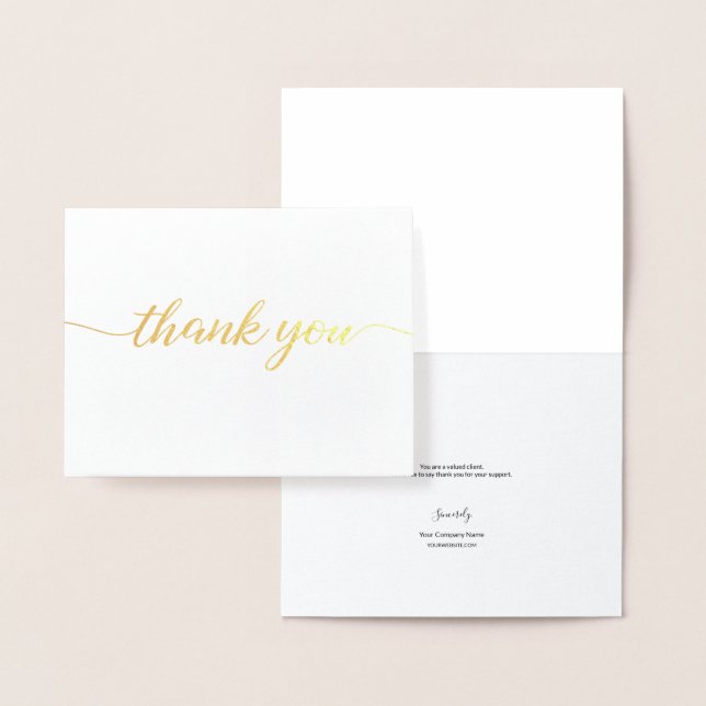 Elegant Real Gold Foil NO Business logo  Card (Display)