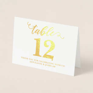 Elegant Real Gold Foil Wedding Table Numbers Large