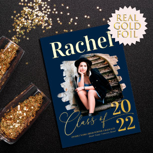 Elegant Real Gold Typography Class of Graduation