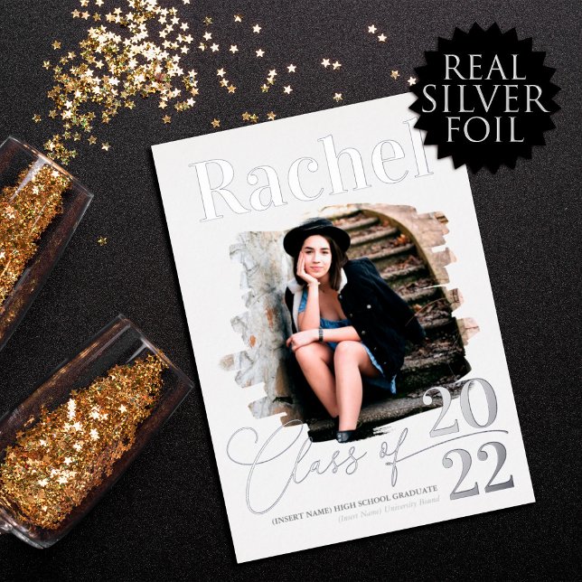 Elegant Real Silver Typography Class of Graduation (Creator Uploaded)