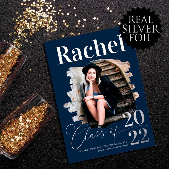 Elegant Real Silver Typography Class of Graduation (Creator Uploaded)