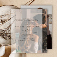Elegant Real Vellum Overlay Modern 2 Photo Wedding