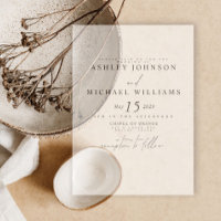 Elegant Real Vellum Overlay Modern Script Wedding