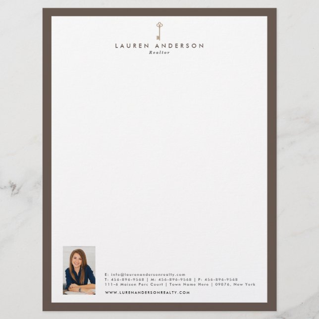 Elegant Realtor Broker Letterhead Stationary (Front)