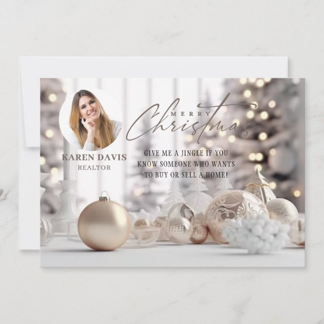 Elegant Realtor Marketing Christmas Postcard (Front)