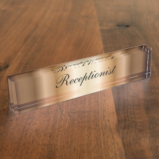 Elegant Receptionist Desk Name Plate (Side)