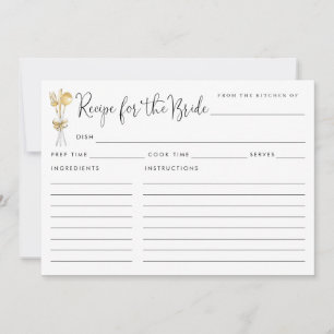 Elegant Recipe for the Bride Utensils Gold Ribbon