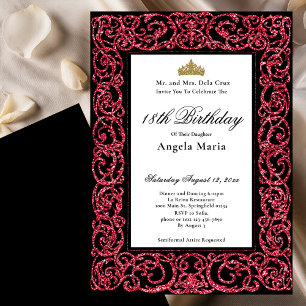 Elegant Red 18th Birthday Debut Invitation
