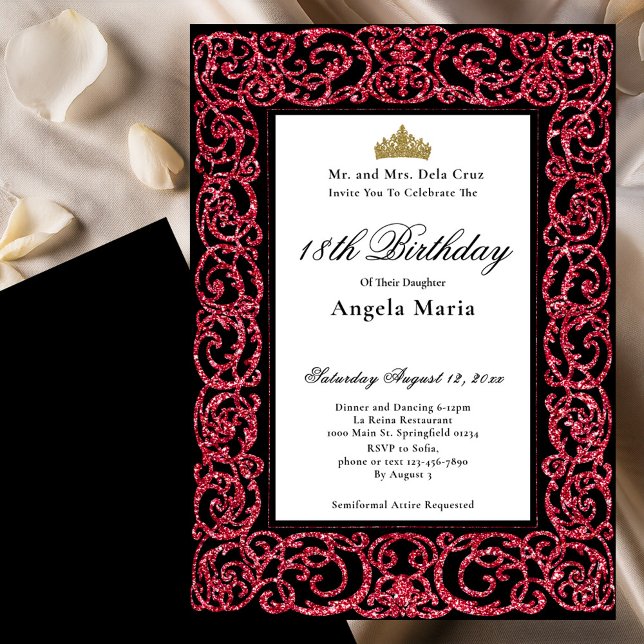 Elegant Red 18th Birthday Debut Invitation (Creator Uploaded)