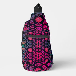 Elegant Red Abstract Geometric Backround Sling Bag