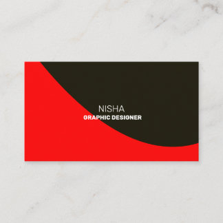 Elegant Red and Black Abstract Modern Business Card