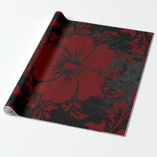 Elegant red and  black damask Christmas elegant Wrapping Paper