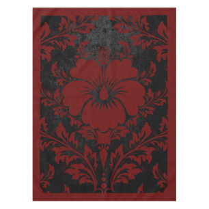 Elegant red and black damask elegant tablecloth